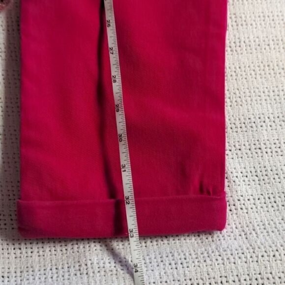 Jones New York Jean Pink Slimming Feature Cuffed Zip Jean Sz 4 Capris w Pockets - Picture 5 of 9